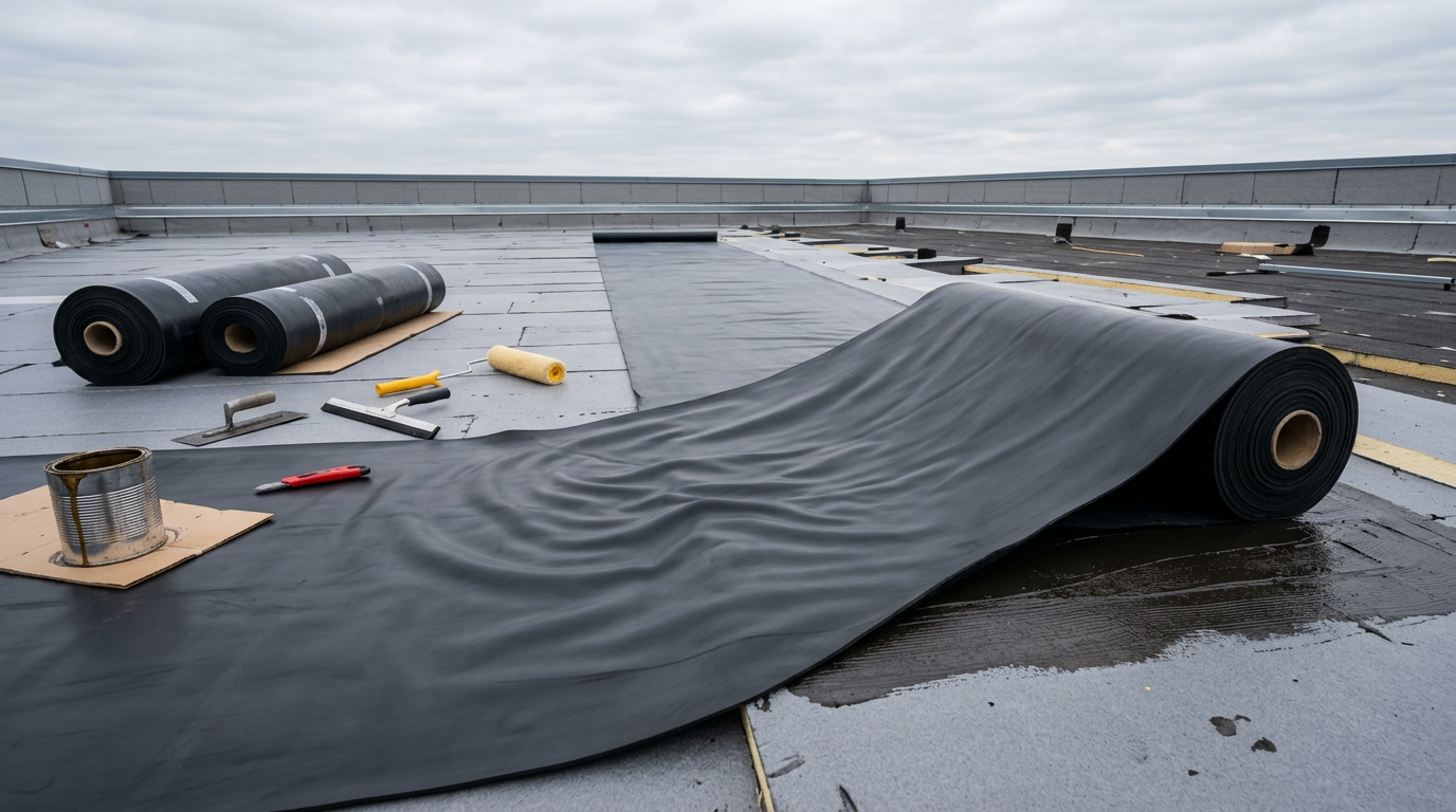 EPDM dakbedekking tijdens montage zonder open vuur